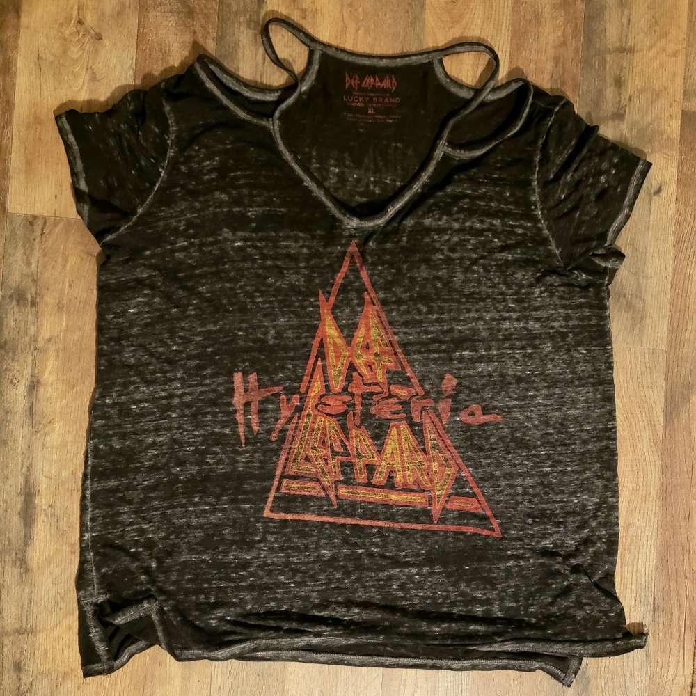 DEF LEPARD "HYSTERIA" burned out blouse. SZ XL